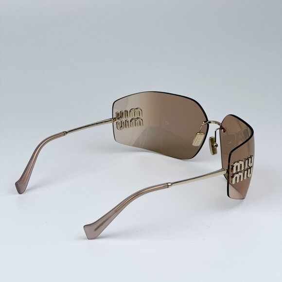 Miu Miu MU54YS ZVN20F BRAND NEW Sunglassses Pink Mirror Wraparound Rimless Women main image 10